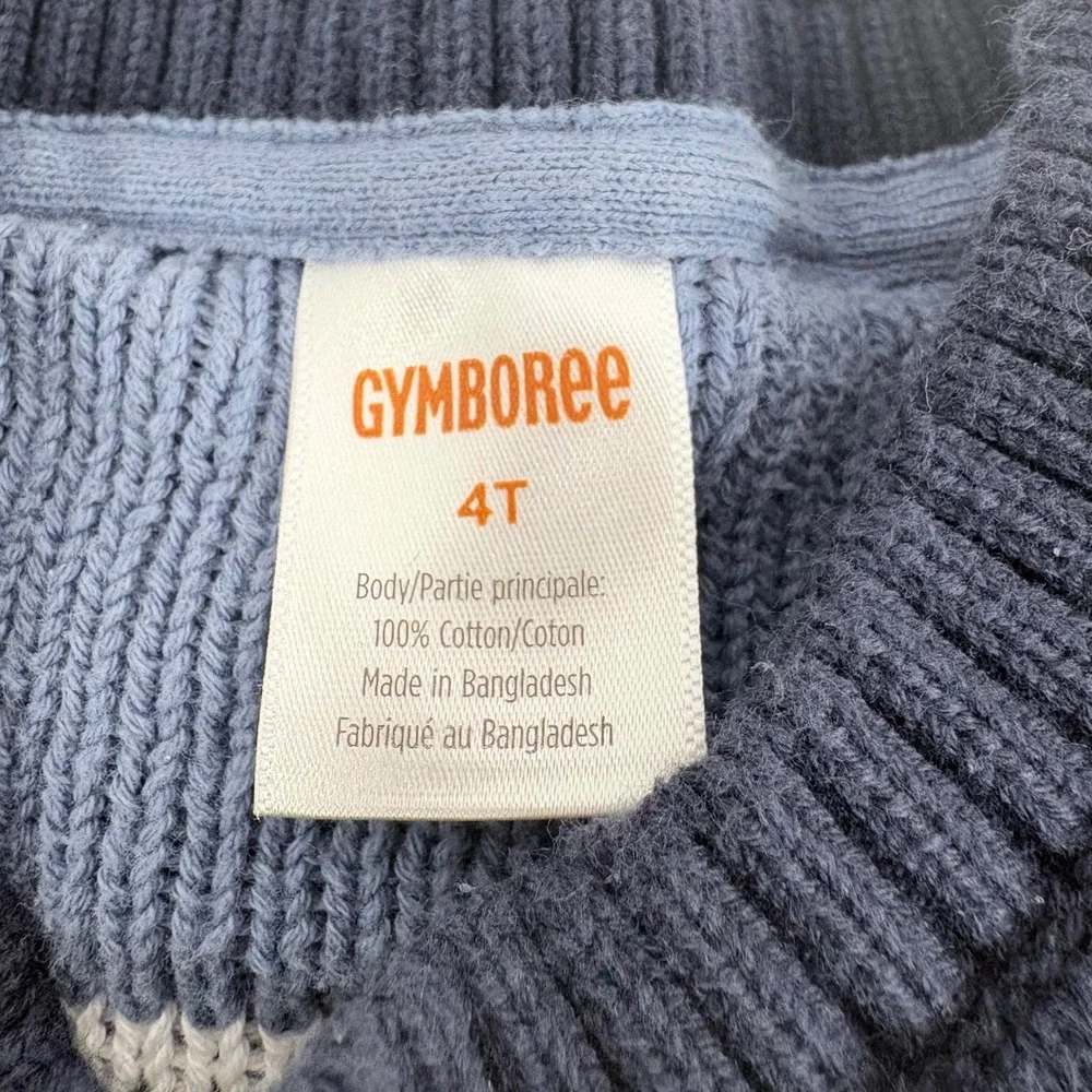 Gymboree Sweater Navy Blue‎ Horse Fair Isle Knit Cotton Kids 4T 7000444